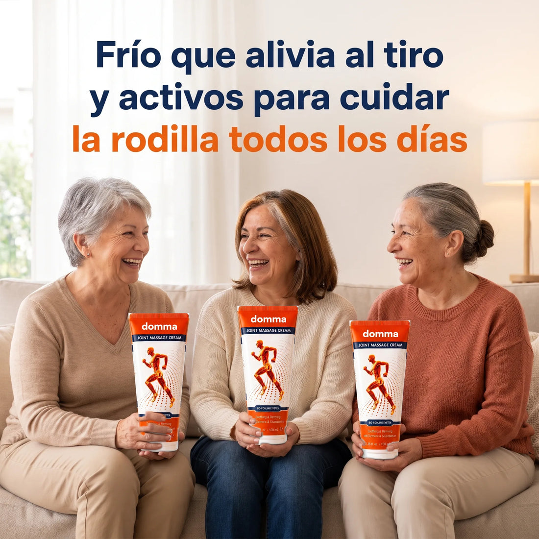 Tres amigas con su crema fría domma