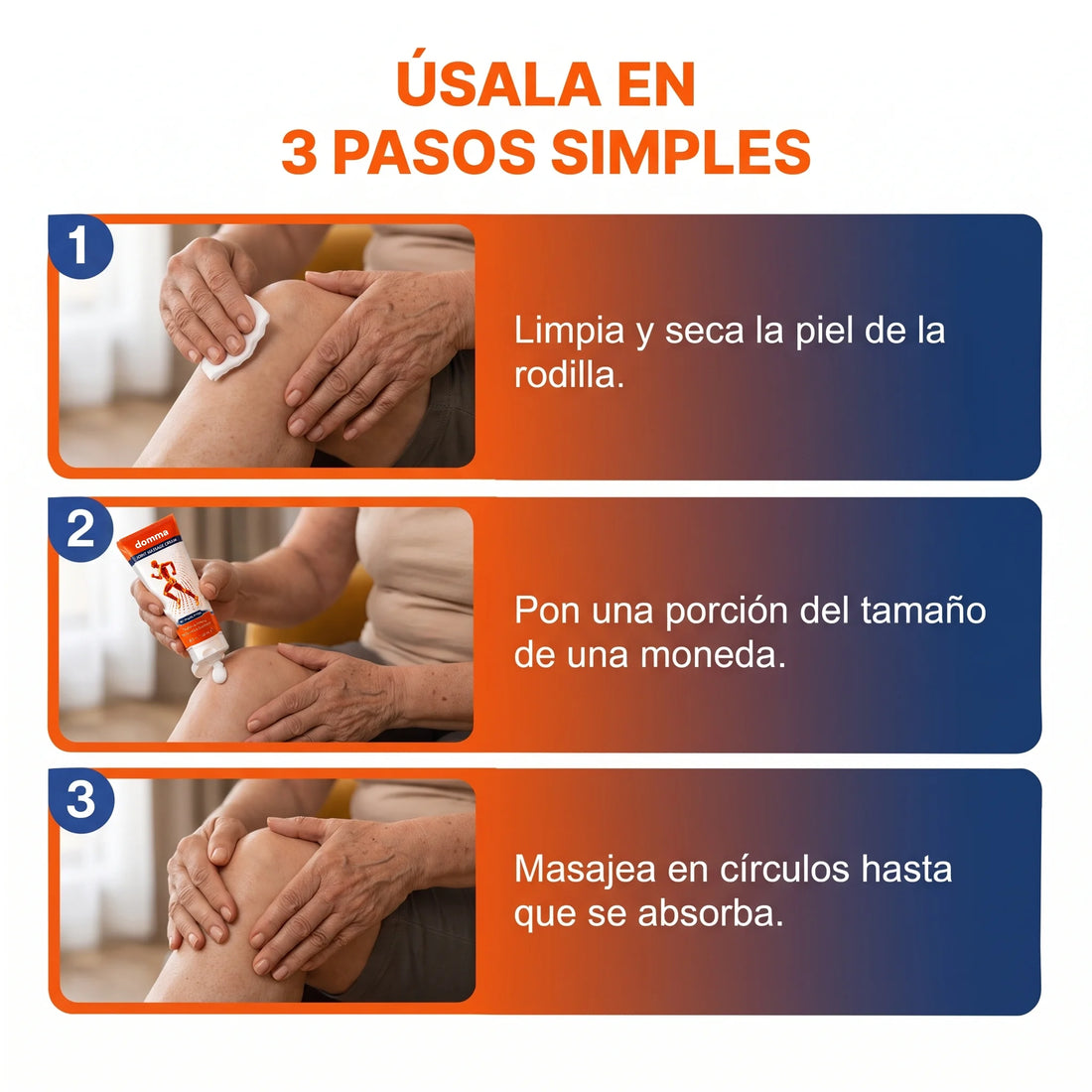 Úsala en 3 pasos: limpia, pon una porción y masajea