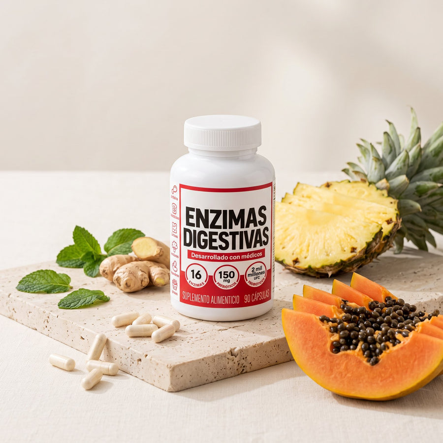 Enzimas de piña y papaya