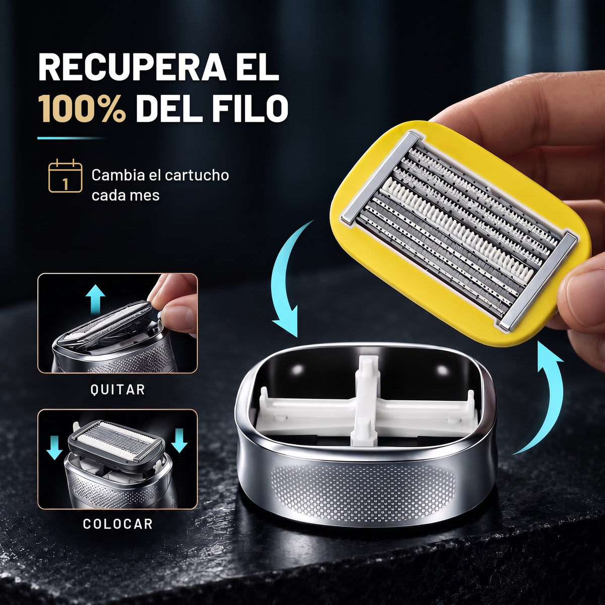 Cartucho recambiable: cámbialo cada mes