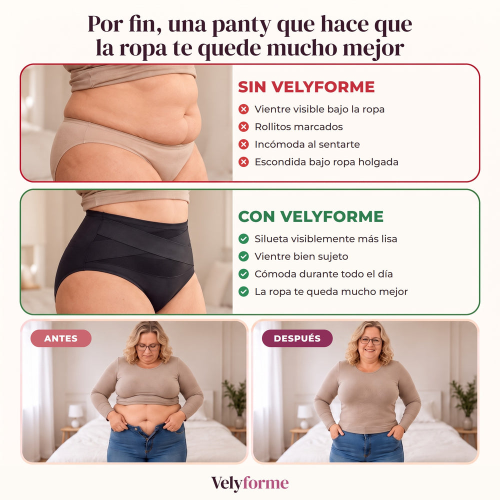 Velyforme® Panty Moldeadora de Cintura Alta – Vientre Plano sin Esfuerzo